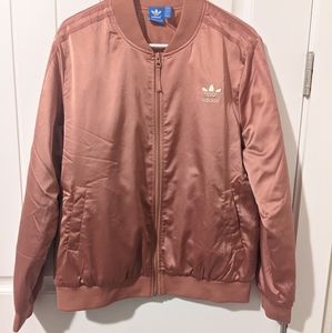 Rose gold Adidas bomber jacket